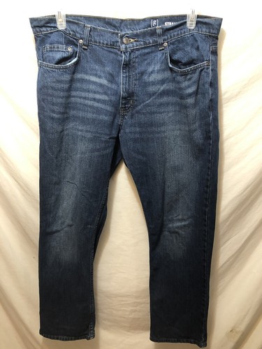 Straight Leg Fit Jeans Blue Denim Size 