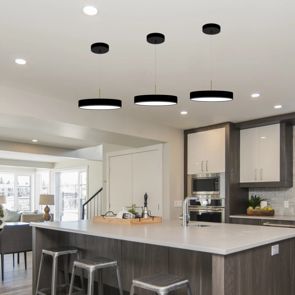 Lampadario a Sospensione Cerchio LED 40W Design Circolina IP20 Cucina Salotto - Immagine 2 di 4