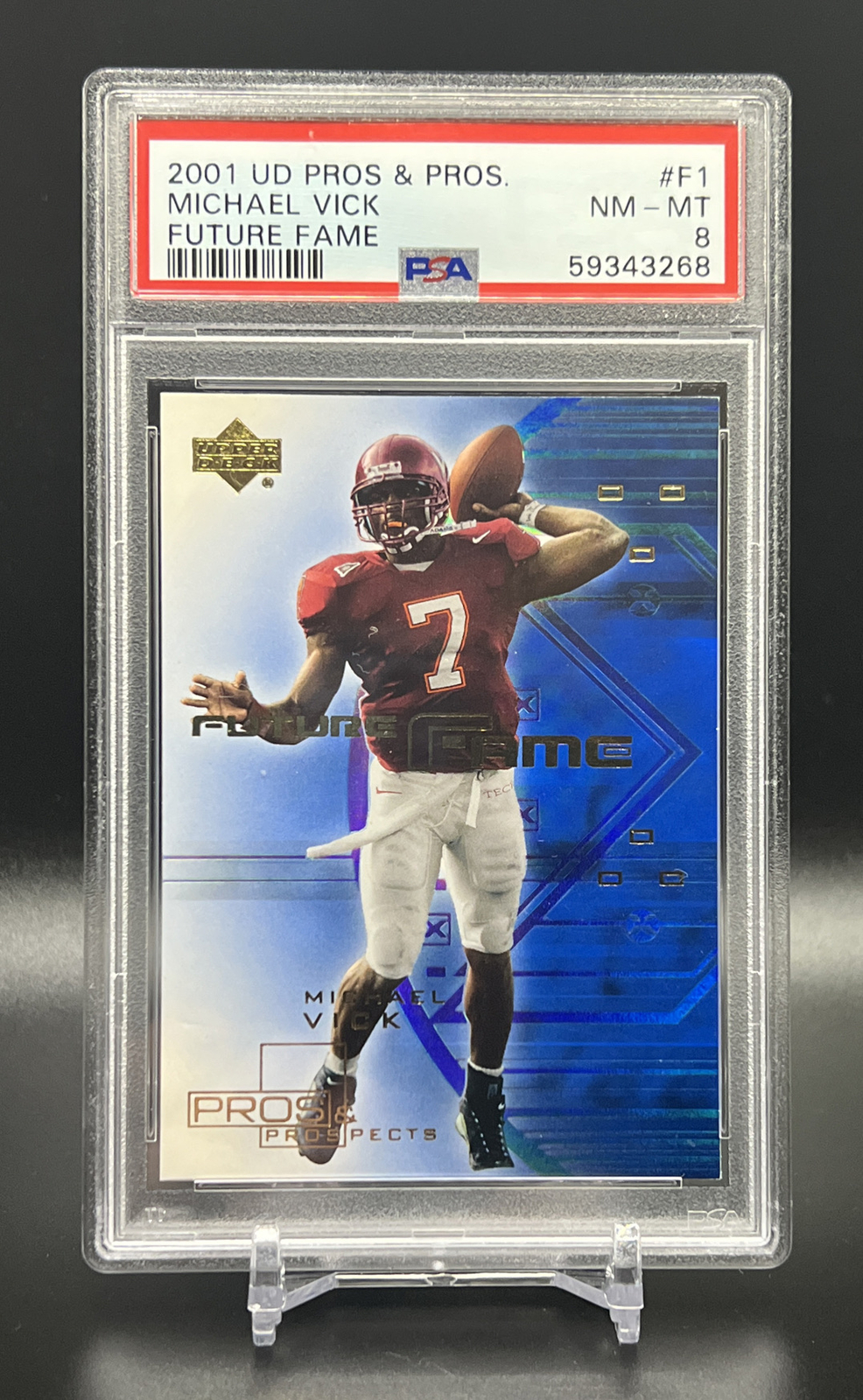 2001 UD PROS & PROSPECTS Michael Vick Future Fame #F1 RC Rookie PSA 8 NM-MT