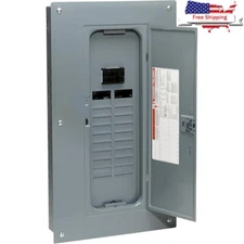 100 Amp Indoor Main Breaker Load Center Cover 20 Circuit Panel Copper Grey New