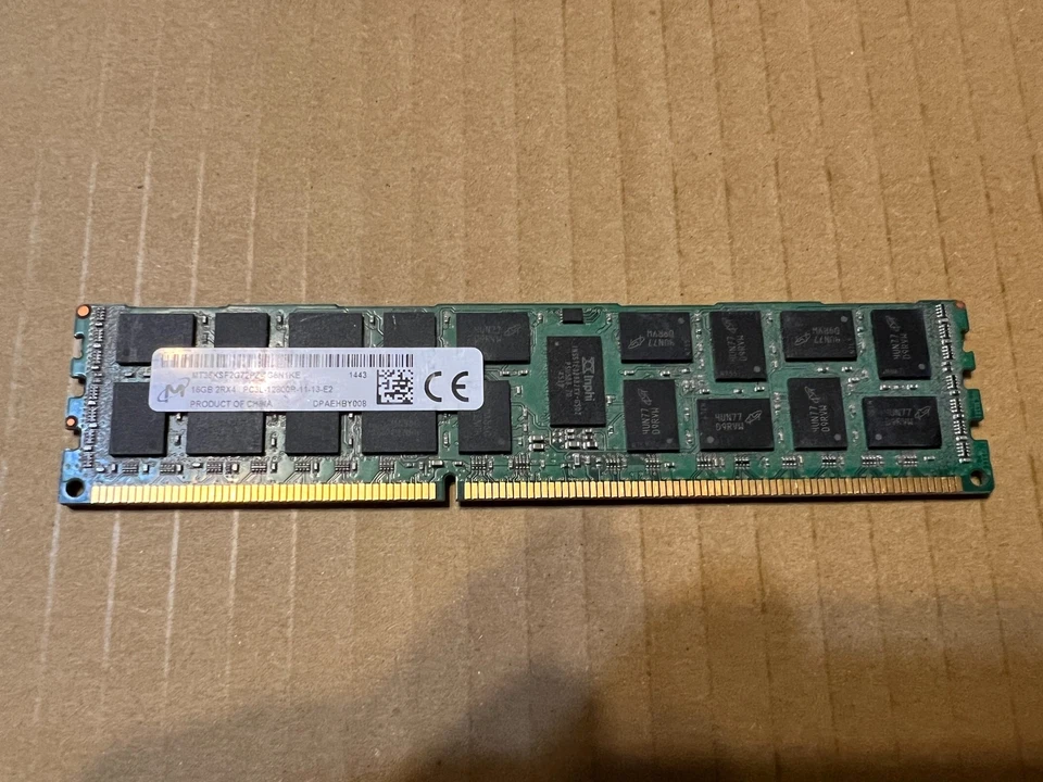 MICRON 16GB PC3-12800 RDIMM MT36KSF2G72PZ-1G6N1KE SERVER MEMORY RAM L2-9(6) - Image 3 of 4