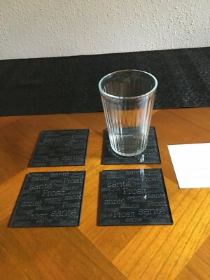 4 x Getränkeuntersetzer Deco Table Wohnen Untersetzer Aus Floatglas
