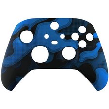 Blue Black Camo Soft Touch Faceplate Shell Case For Xbox Series X/S Controller