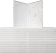 (25) White Empty Replacement DVD or Wii Cases Boxes Standard 14mm #DVBR14WH