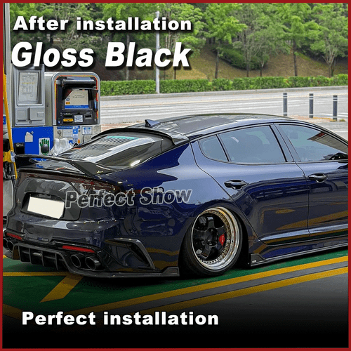 For Kia Stinger 2018-2023 Gloss Black Rear Roof Spoiler Window Trunk Wing Lip - Picture 3 of 10