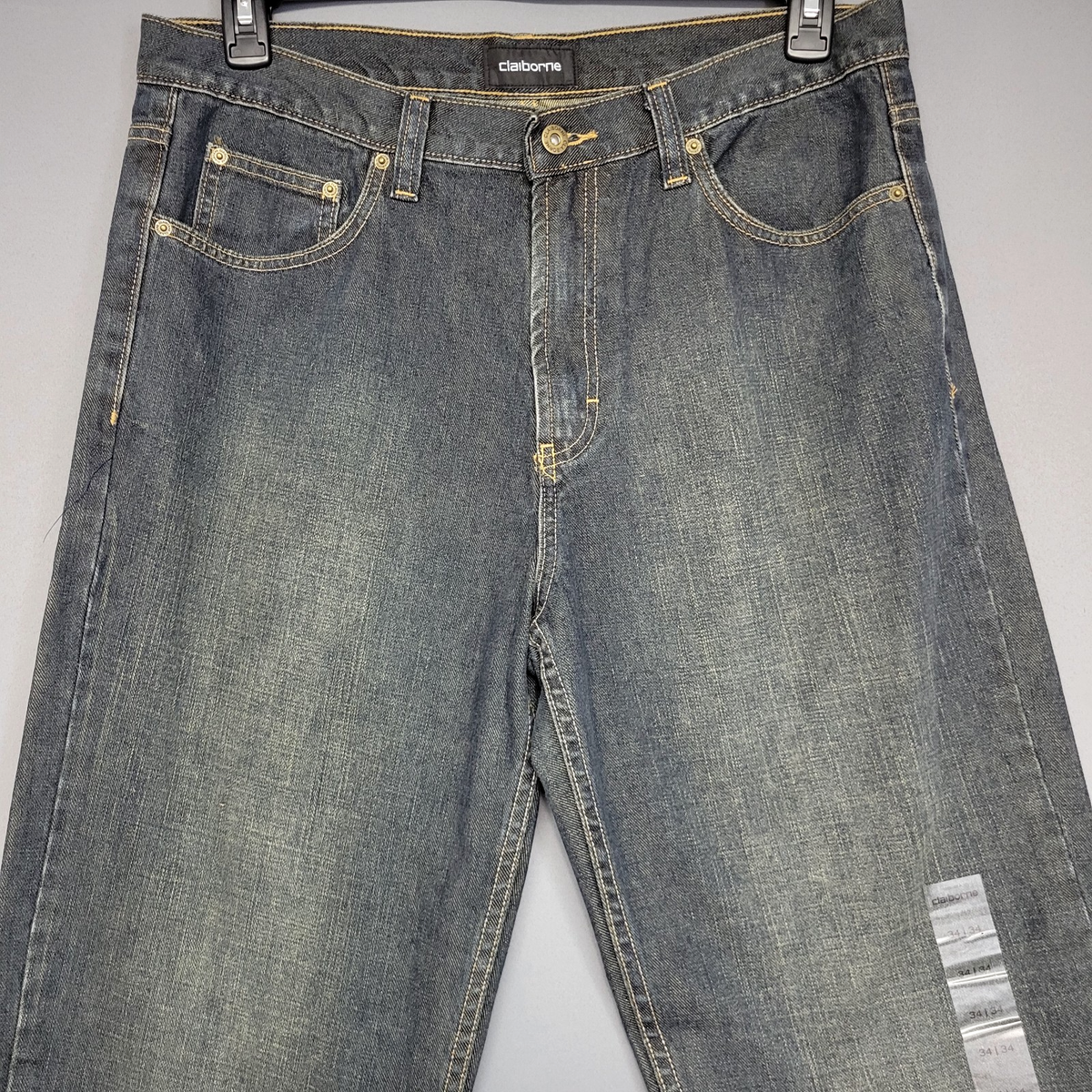 Claiborne Relaxed Fit Jeans Mens 34 Gray/Blue Denim Medium Wash