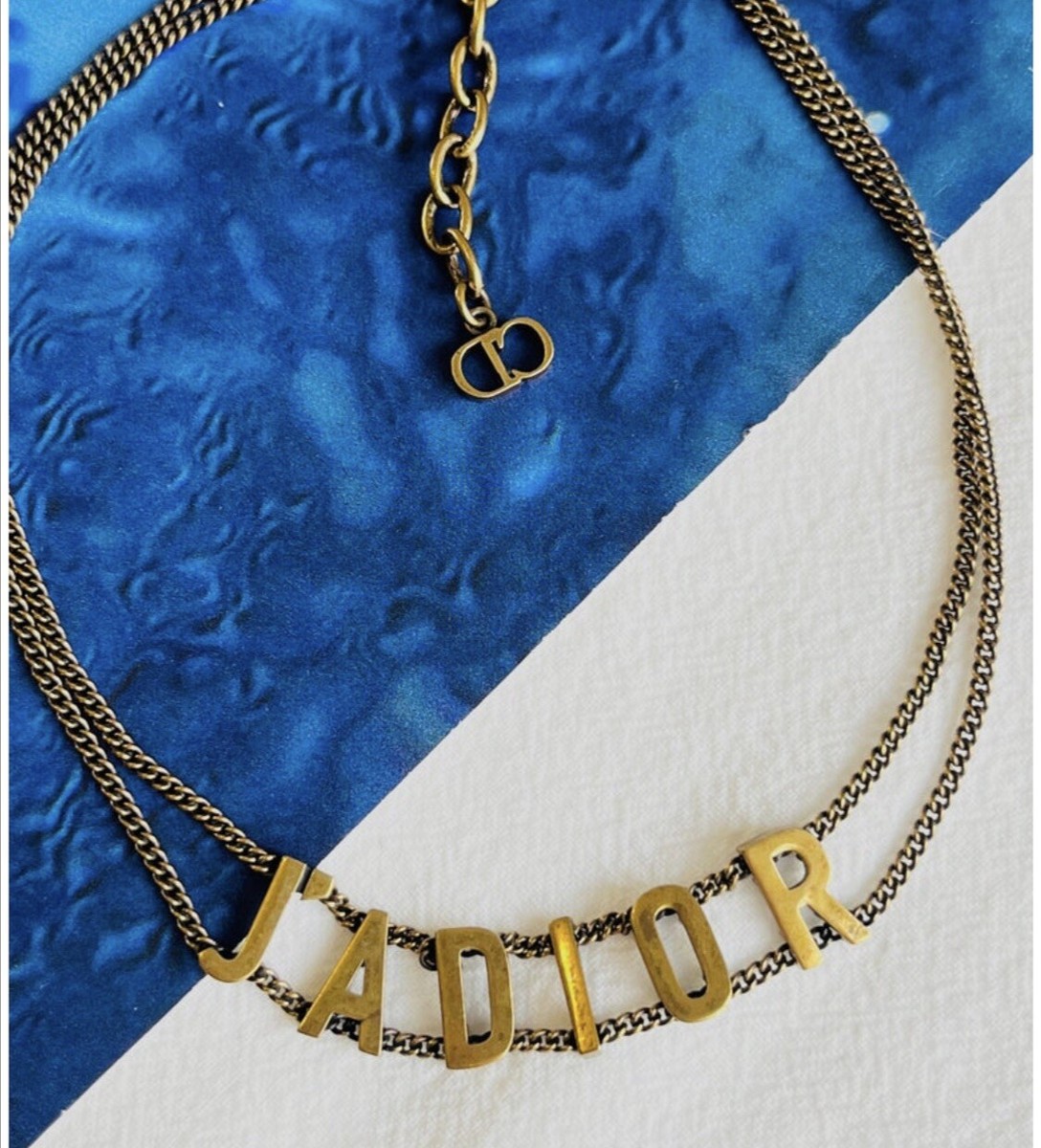 アクセサリー Dior necklace Dior Necklace J'ADIOR Vintage Chain Choker Metal Gold Bronze CD