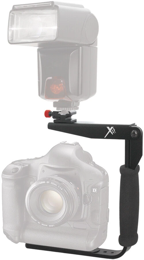 Pro Series 180° Quick Flip Rotating Flash Bracket Arm Holder for Canon Nikon - Image 2 of 3