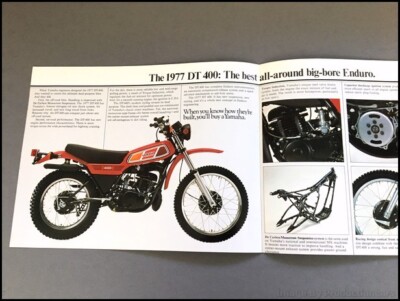 1977 Yamaha DT400 Bike Vintage Motorcycle Sales Brochure Folder