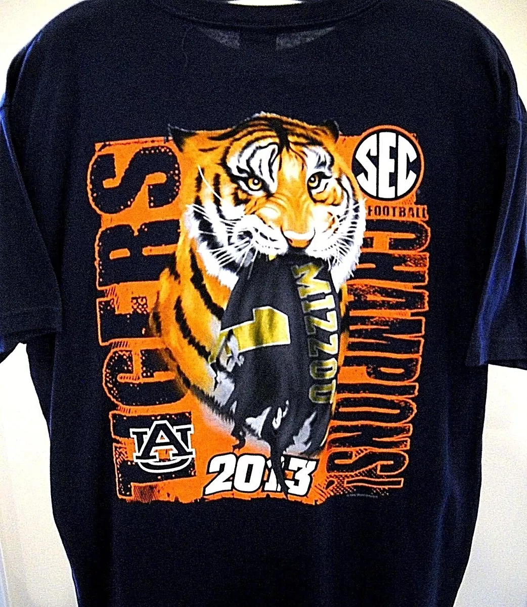 AUBURN TIGERS ADULT LARGE L 2013 SEC CHAMPIONSHIP 2 SIDED T