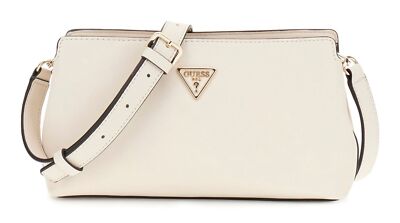 GUESS Talent Crossbody Top Zip Umhängetasche Tasche Cream White creme Neu