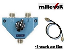 ✅ COMMUTATORE PER 2 ANTENNE CONNETTORI PL259 CON RACCORDO CAVO COASSIALE