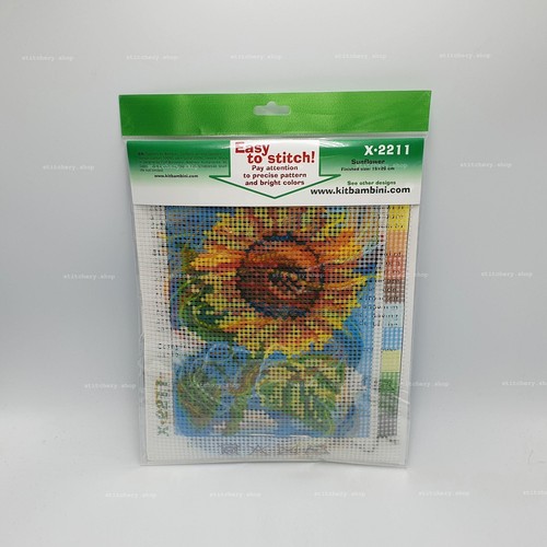 Kit arazzo stampato fai da te ""Girasole"", kit punta ago - Foto 3 di 3