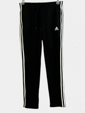 Adias Drawstring Pants Multi Sport Pants Women's Size S Black White Striped Logo