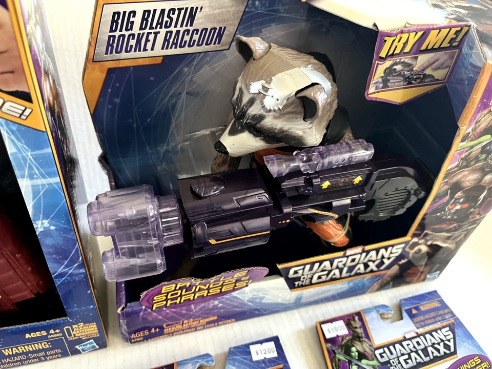 5 Marvel Guardianes de la Galaxia Blastin Rocket Mapache y Battle FX Starlord Sin usar, en caja Foto 4 de 4