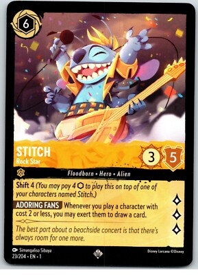 23 Stitch - Rock Star Super - Rare - Amber 2023 Disney Lorcana First Chapter | eBay 23 Stitch - Rock Star Super - Rare - Amber 2023 Disney Lorcana First Chapter | eBay
