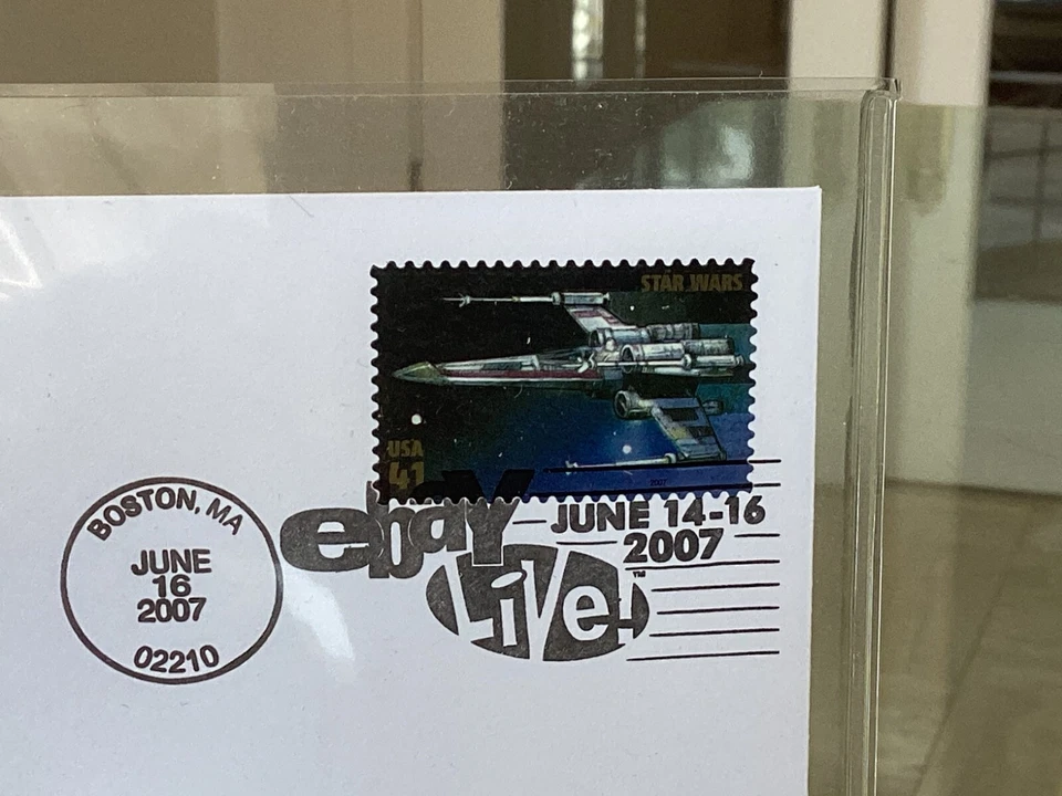 Difícil de encontrar eBay Live 2007 Boston USPS edición especial Star Wars X-Wing sello de combate Foto 3 de 3