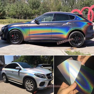 Air Free Car Rainbow Mirror Chrome Chameleon Pearl Gloss Vinyl Wrap Sticker HDUS