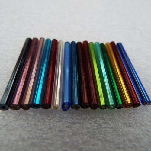30mm Long Bugle Beads Czech Craft Jewellery Hex Faceted BUY 10g 20g 15 COLOR 485 - Picture 8 of 24