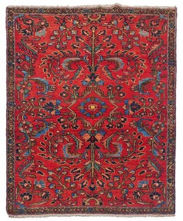 Authentic Hand Knotted Vintage Tribal Saroukh Wool Area Rug 6 x 4 Ft