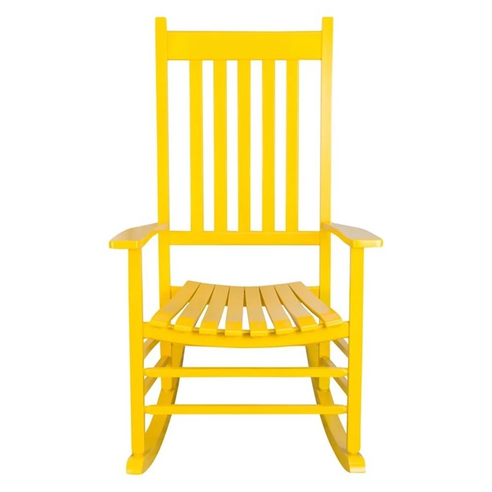 Традиционная качалка для крыльца из твердой древесины для помещений/улицы Shine Company желтая - Изображение 3 из 4