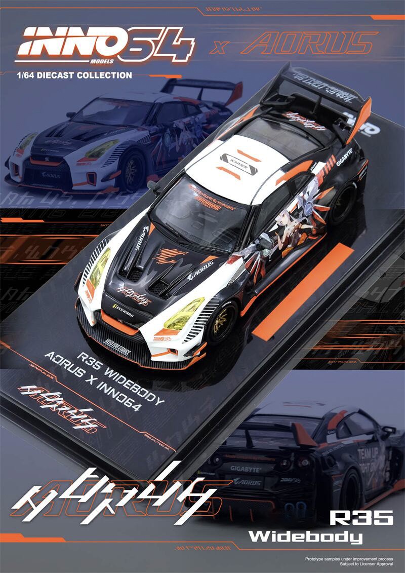 INNO 1:64 R35 WIDEBODY AORUS X INNO64 Limited Edition Model Car | eBay