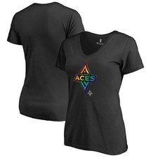 Women's Black Las Vegas Aces Team Pride V-Neck T-Shirt