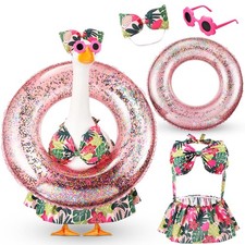 Bikini Porch Goose Outfits with Sunglasses and Swimming Tube for 23" Summer G...