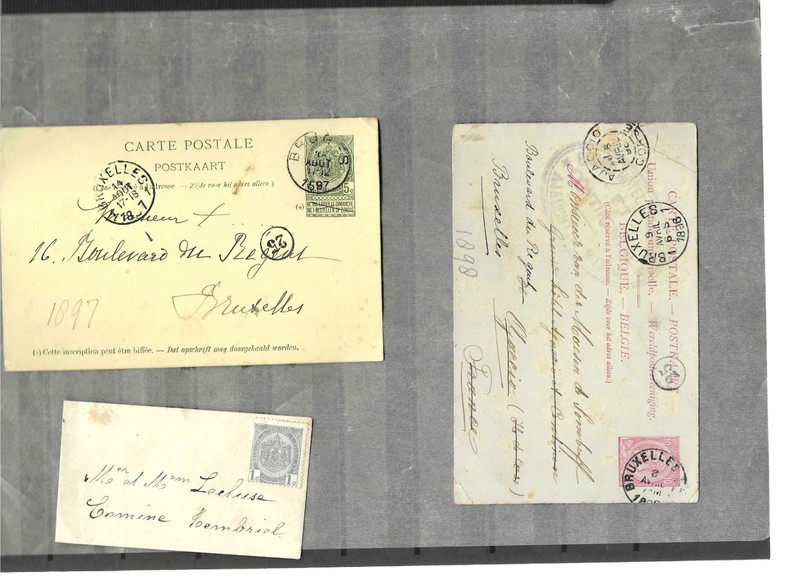 BELGIUM-CARDS-1890 ISH-CANCELS!-LOT OF 5-AV-F-#475