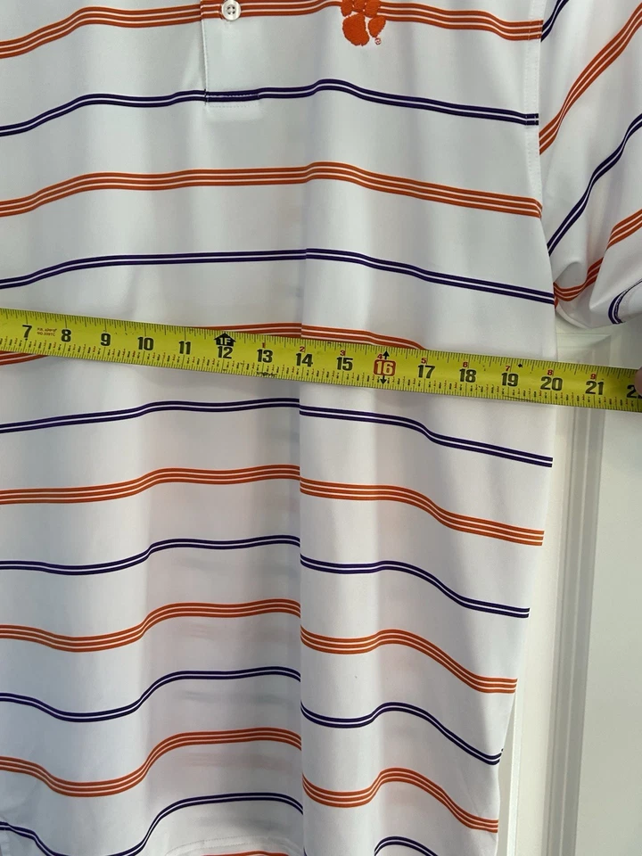 Camisa Polo The Tiger Sports Shop Clemson Tigers Rayas Naranja Púrpura Talla Mediana Foto 4 de 4