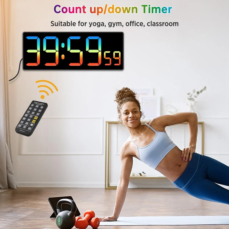 Digital Wall Clock with Remote Countdown Electrical Timer Seconds for Gym Liv... - Image 4 of 4