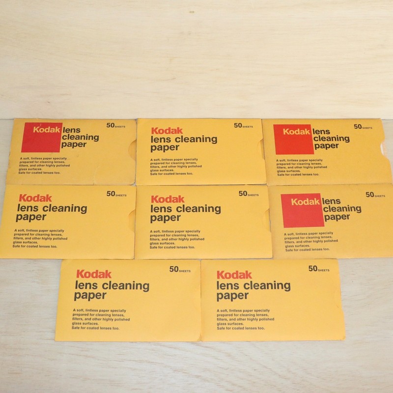 Lot Of 8 Vintage Kodak Lens Cleaning Paper Packets with 50 Sheets Each 400 Total