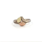 Vintage Coleman CCO Black Hills Gold Sterling Silver 925 Leaf Grape Motif Sz 7