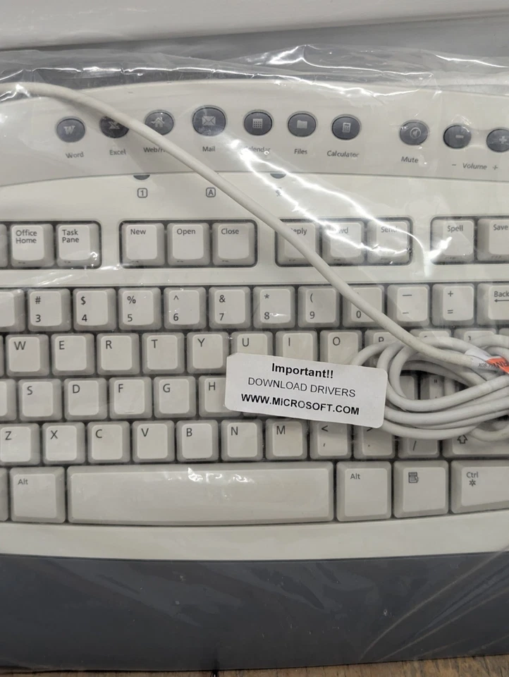 NOS Microsoft RT9450 Office Keyboard USB Single Touch Keys Sroll Wheel Shortcuts - Image 4 of 4