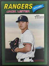 Topps 2026 Heritage Jack Leiter Rookie #304 Texas Rangers Baseball Card. rookie card picture