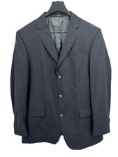 Nautica Men's 100 Wool Blazer 44L Navy Blue 3 Button Classic Sport Coat