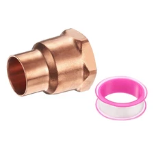 15mm ID x 1/2"G Female Adapter Fitting with C x M Connections Copper Pipe