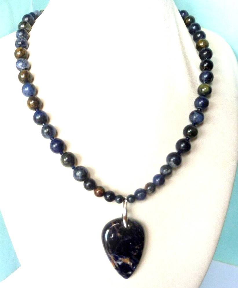 Collier pietersite bleue authentique, sublimez votre style avec l'argent