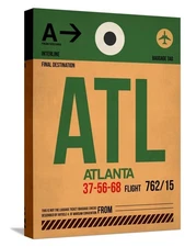 Stretched Canvas Print Atlanta ATL Luggage Tag 12x16 Wall Art Travel Home Decor