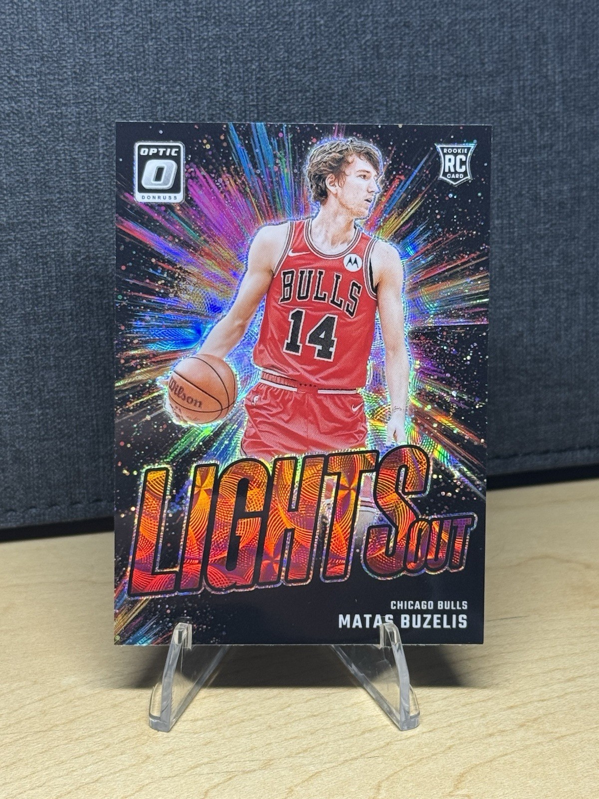 2024 Donruss Optic Matas Buzelis Lights Out Rookie Insert Red International