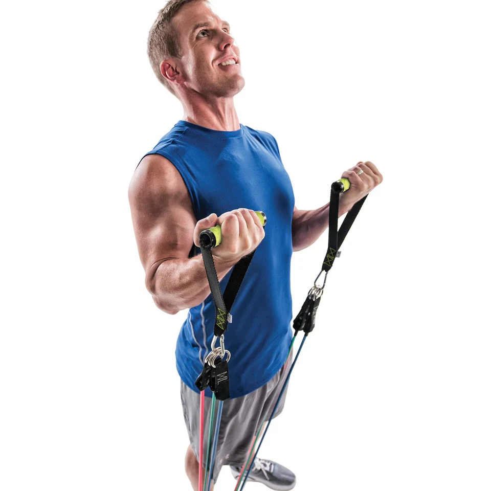 GoFit Pro Power Handles for Band Workouts (Green/Yellow ) - Image 3 of 4