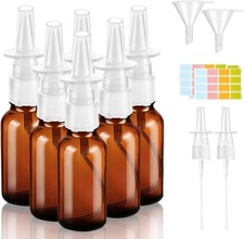 6 St&uuml;ck Nasenspray Flasche Leer, 20ml Glas Nasensprayflasche, Wiederverwendbar