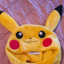 Nintendo Plush Pikachu Costume Hat Hood One Size Yellow Red Black