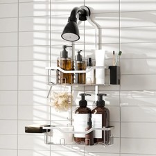 Shower Caddy Hanging 2-Tier Shower Organizer for Tall Showerhead,Rustproof Over