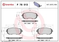 Brembo Bremsbelagsatz, Scheibenbremse P 78 013 FüR Subaru