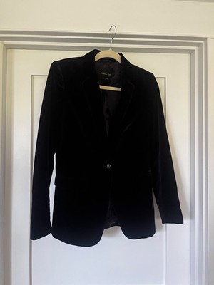 Massimo Dutti Dark Purple Velvet Blazer EUR 38 US 6