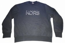 Michael Kors Men  s Cotton Blend Crewneck Sweatshirt MK Graphic Logo Black XL