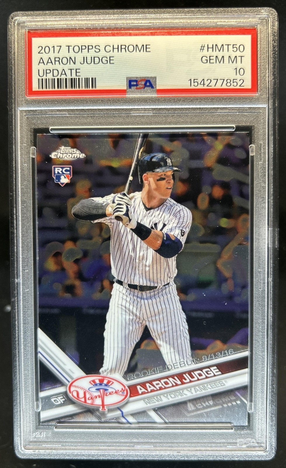 2017 Topps Chrome Update Aaron Judge RC Rookie #HMT50 Yankees PSA 10 GEM MINT
