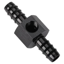3/8 Hose Barb Inline Fuel Pressure Gauge T Fitting 3/8 Barb with 1/8 NPT Port