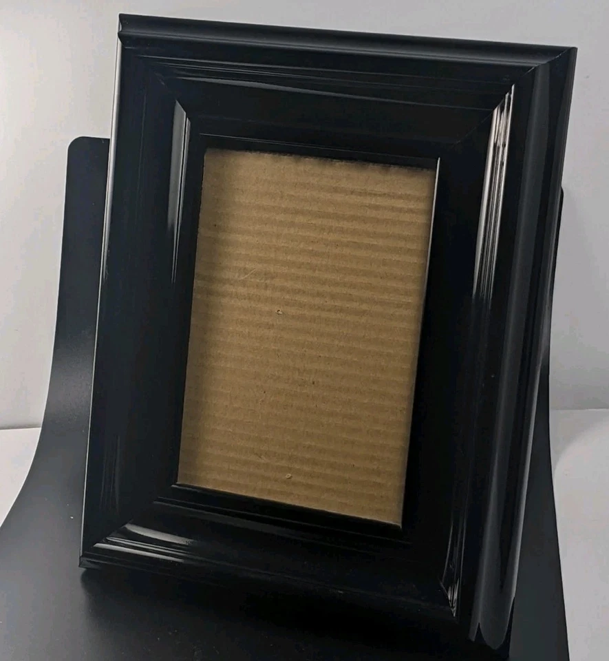 Marco de fotos decorativo negro brillante decoración del hogar 10 3/4"x 8 3/4" se adapta a 5x7" Foto 2 de 4